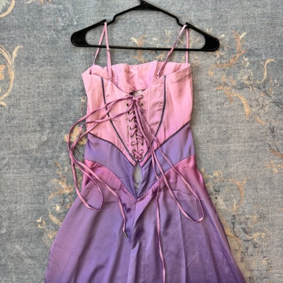 HOUSE OF CB 'Anabella' Ombre Print Lace Up Maxi Dress XS NWOT - Picture 8 of 9